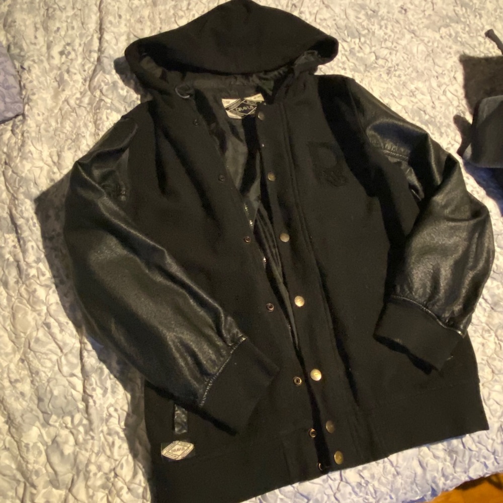 Dravus leather/varsity style jacket